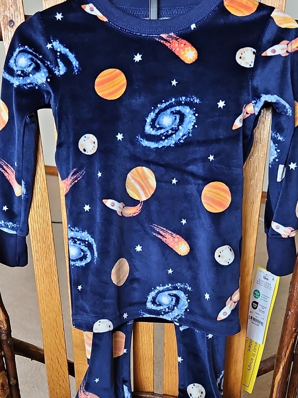 Carter's Navy Blue Pajama Set with Cream and Pink Heart Accents
